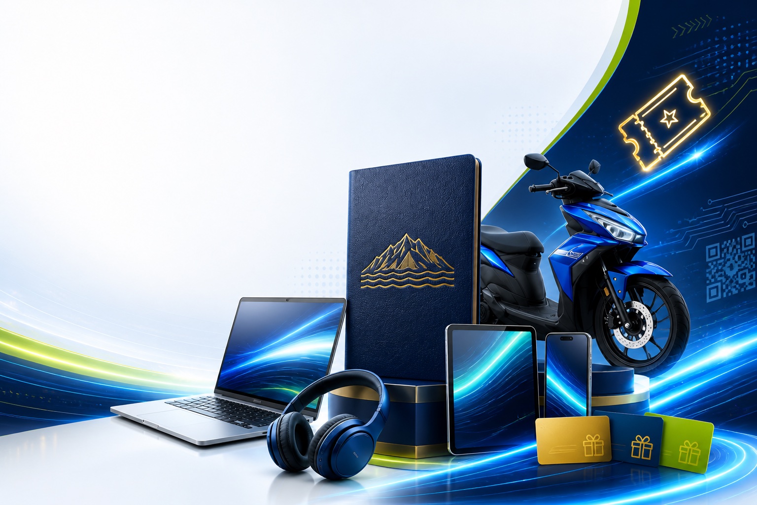 Visual Cabaran Career Passport KIS 2026 dengan motosikal, laptop dan hadiah menarik